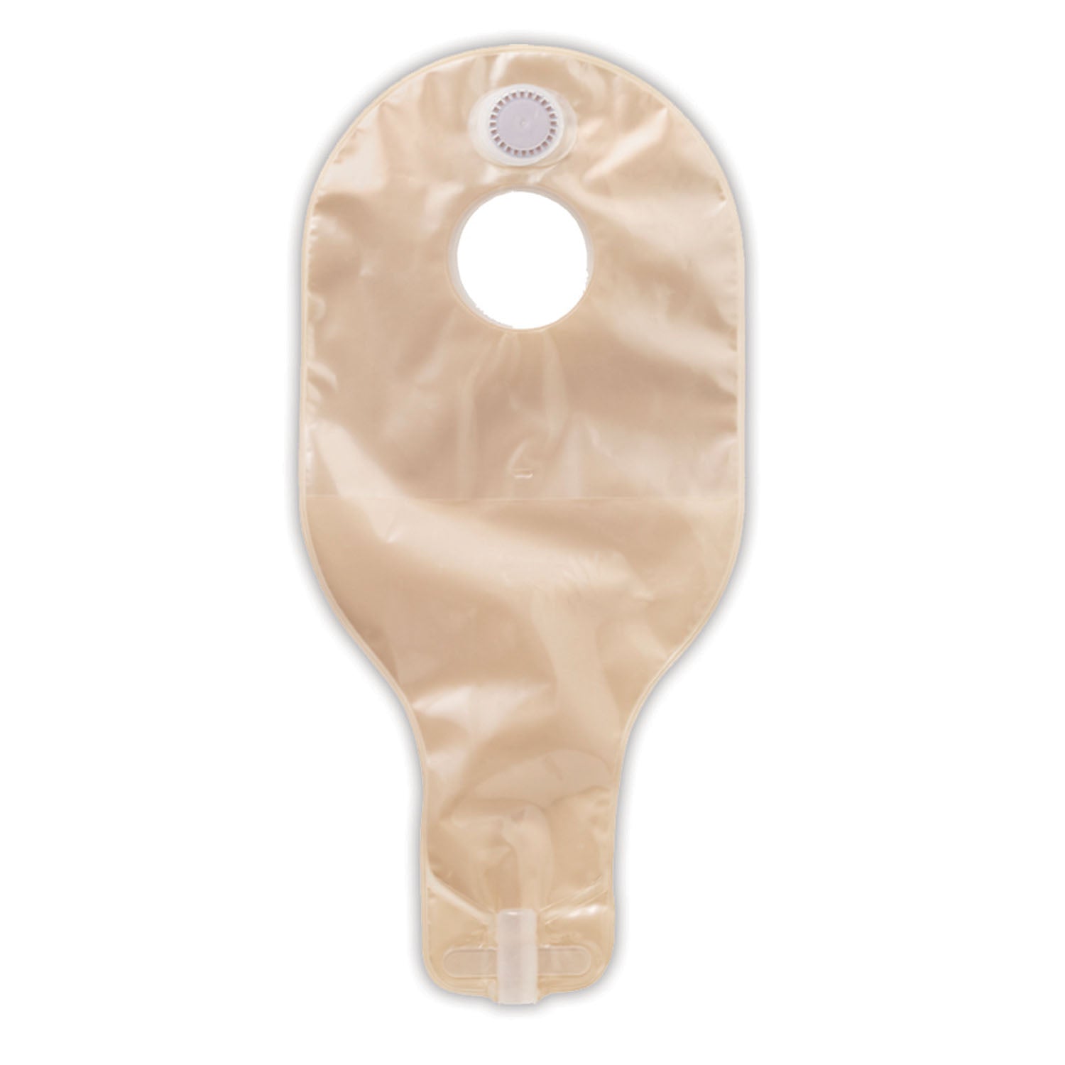High Output Pouch, 14", 1-Sided Comfort Panel, Anti-Reflux Valve, Replaceable Filter, Outlet with Spout and Cap, Transparent, 1 3/4" Flange, 5/bx (Continental US Only)