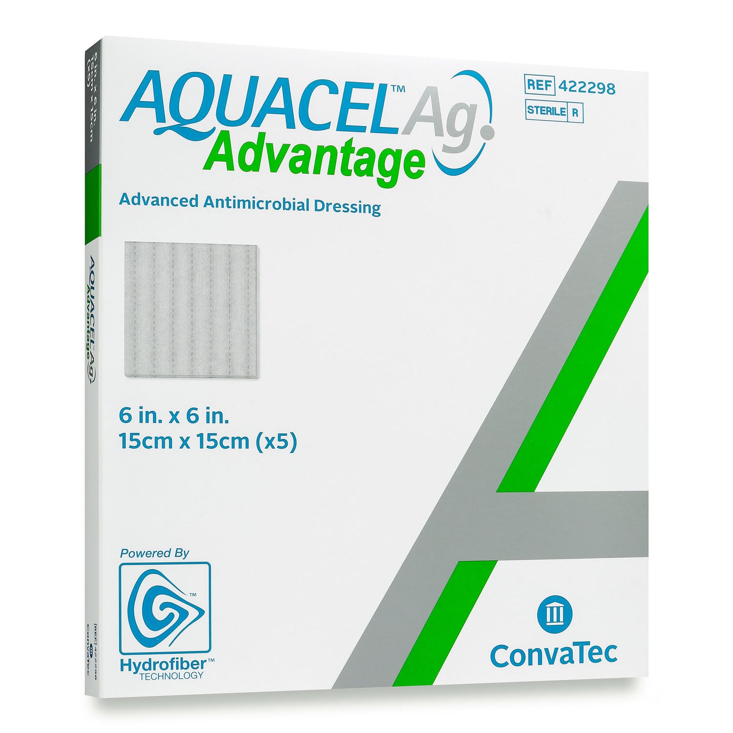Ag Advantage, Enhanced Hydrofiber with Silver, Non-Adhesive, 6" x 6", 5/bx (Continental US Only)