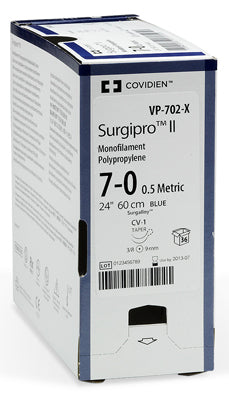 Suture, Taper Point, Size 7-0, Blue, 24", Needle MVF-175-8, 3/8 Circle, 3 dz/bx (Continental US Only)