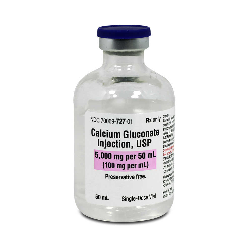 Calcium Gluconate Injection, USP, 10000mg/100ml (100 mg/ml), Pharmacy Bulk Package, 20/ct (Rx) (US Only, Excluding IN and ND) (Product is Non-Returnable)