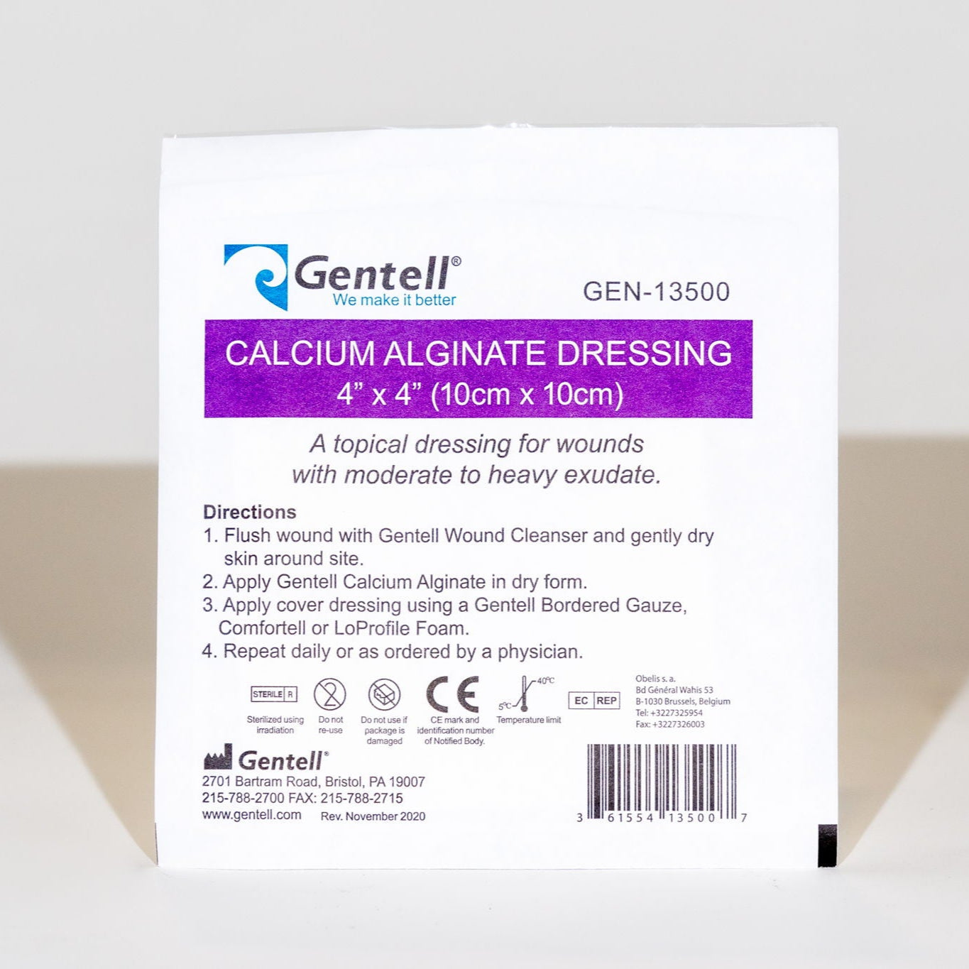Calcium Alginate, 4" x 4", Dressing, 50/cs
