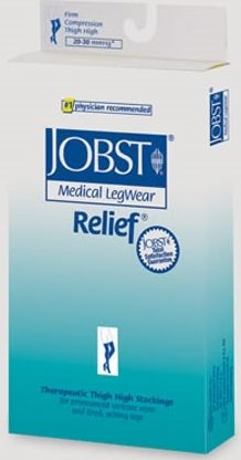 Compression Stocking, Thigh Relief, 15-20mmhg, Closed Toe, Silicone, Beige, SM (Continental US Only)
