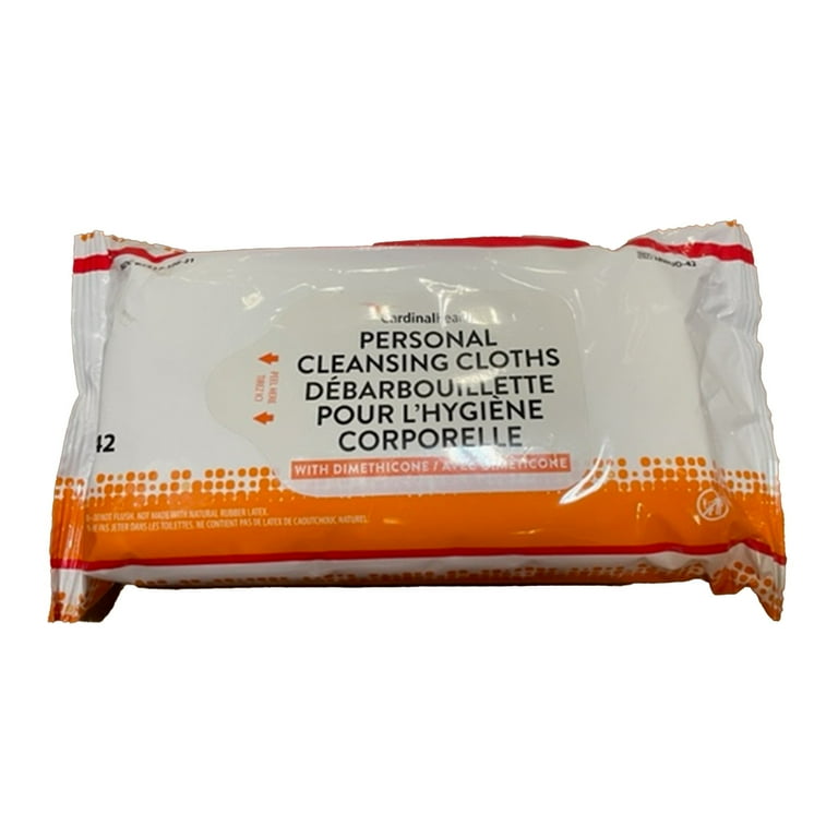 Personal Cleansing Cloth, Non-Flushable, Fragrance Free, 3.2% Dimethicone, 9" x 13", 42/pk, 24 pk/cs (Continental US Only)