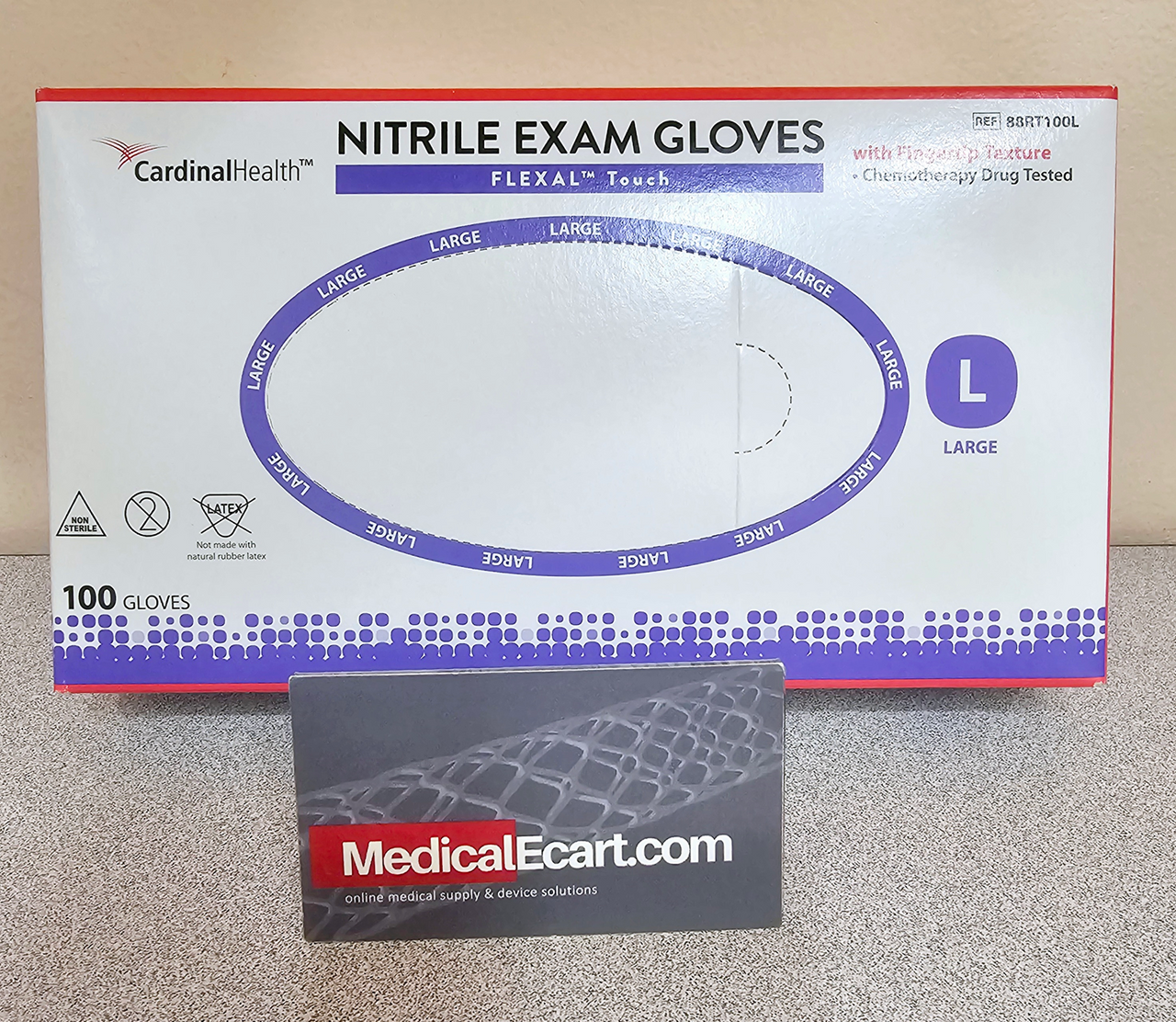 Flexal Touch Exam Gloves, Nitrile, Large, Blue, Non-Sterile, 100/bx, 10 bx/cs (Continental US Only)
