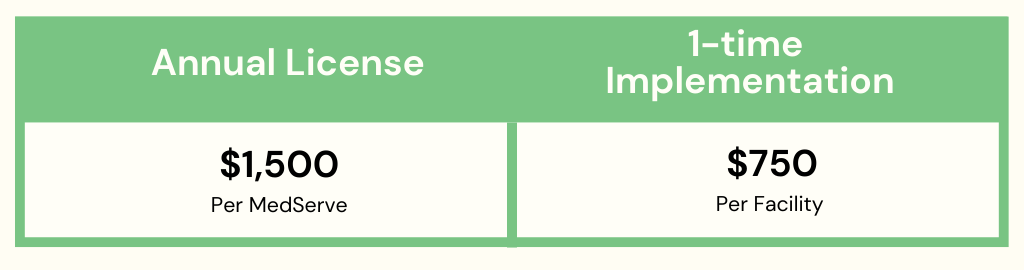 Service, MedServe Platform Implementation & Onboarding Package (MedServes standard implementation and onboarding package. This is a required service. Does not include cabinet mounting.) (Required one-time fees to setup MedServe in a new healthcare facility.) (DROP SHIP ONLY)