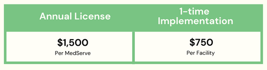 Service, MedServe Platform Implementation & Onboarding Package (MedServes standard implementation and onboarding package. This is a required service. Does not include cabinet mounting.) (Required one-time fees to setup MedServe in a new healthcare facility.) (DROP SHIP ONLY)