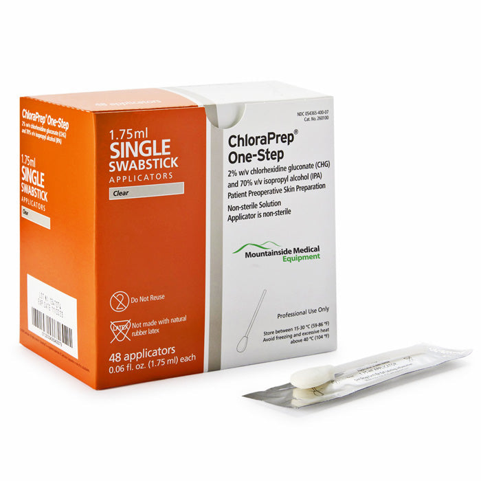 ChloraPrep Swabstick Applicator, 1.75ml, Single, 48/bx, 10 bx/cs (80 cs/plt) (Temp Sensitive; Non-Returnable) (Continental US Only) (Item is considered HAZMAT and cannot ship via Air or to AK, GU, HI, MP, PR, VI) (Drop Ship Requires Pre-Approval) (Item on Manufacturer Allocation - Inventory Limited when Available) (To Be DISCONTINUED)