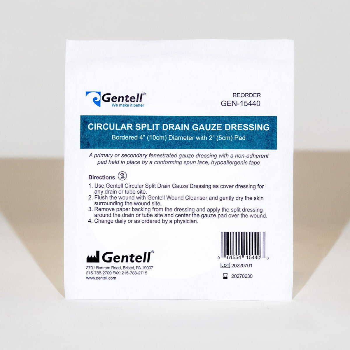 Circular Split Drain Gauze, 4", 50/cs
