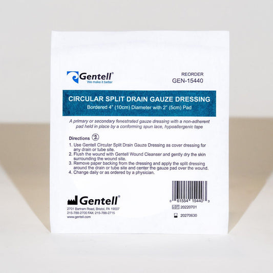 Circular Split Drain Gauze, 4", 50/cs