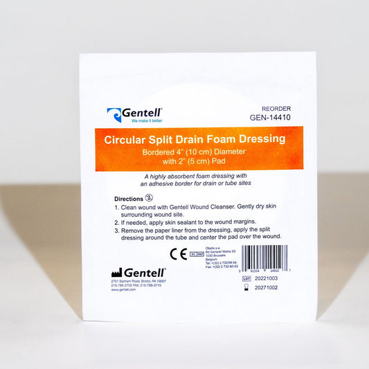 Circular Split Drain Dressing, 4", 50/cs