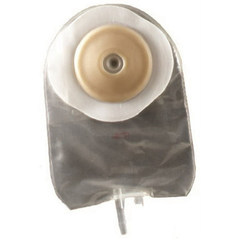 One-Piece Urostomy Pouch with Pre-Cut Durahesive Skin Barrier, Fold Over Tap, 8" Pouch, Transparent, 1" Stoma Opening, 10/bx (Continental US Only)
