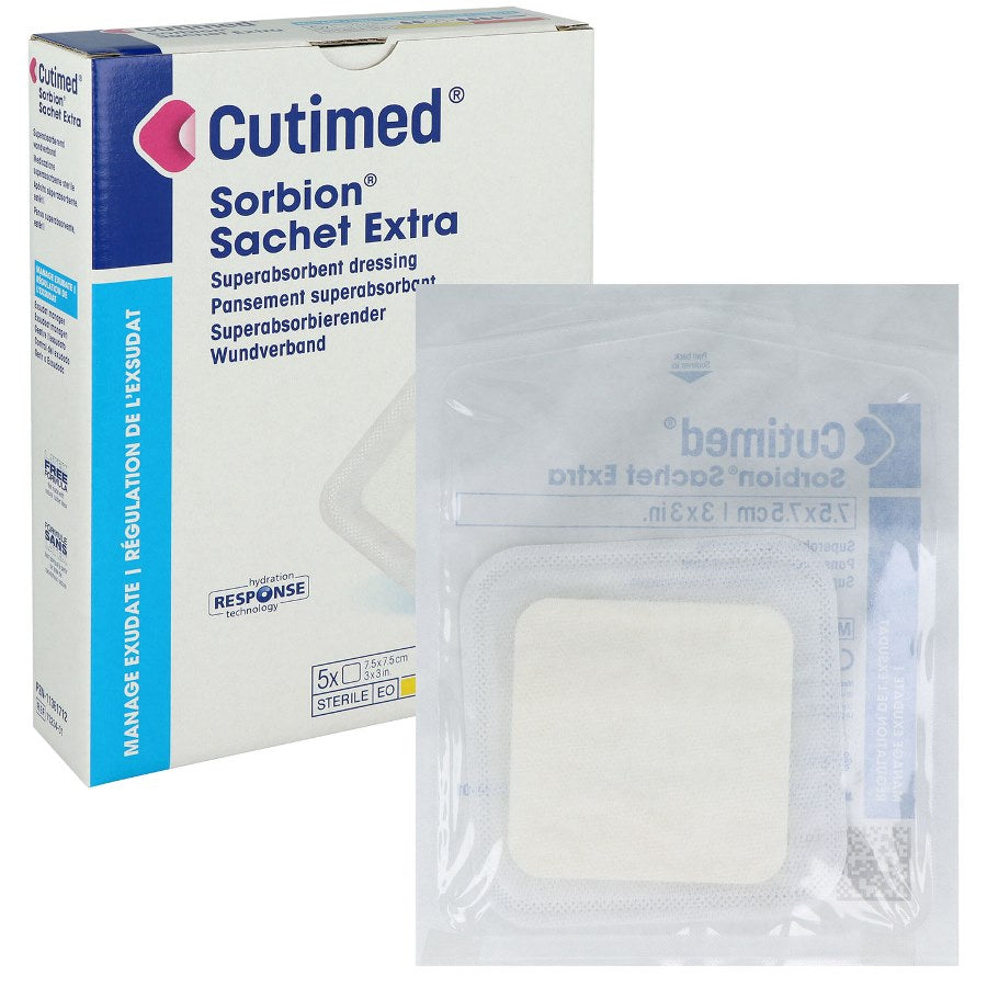 Wound Dressing Cutimed Sorbion, Sachet, S Cellulose Polypropylene, 8" x 4", 10/bx (Continental US Only)