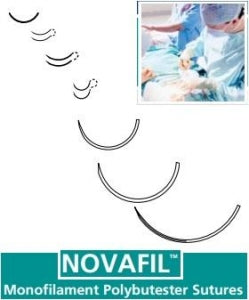 Suture, Premium Reverse Cutting, Size 4-0, Blue, 18", Needle SBE-4, 3/8 Circle, 1 dz/bx (Continental US Only)
