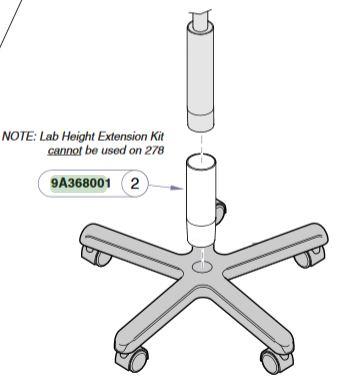Lab Height Extension, 6", Field Installed