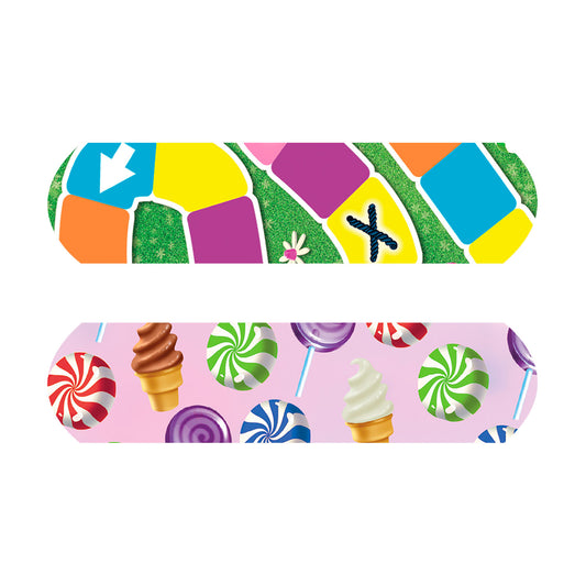 Stat Strip Adhesive Bandage, Candy Land, 3/4" x 3", 100/bx, 12 bx/cs (Item is not authorized to be sold in any direct-to-consumer platform or retail space which includes, but is not limited to, Amazon, Walmart, or any other platform or store that is considered retail)