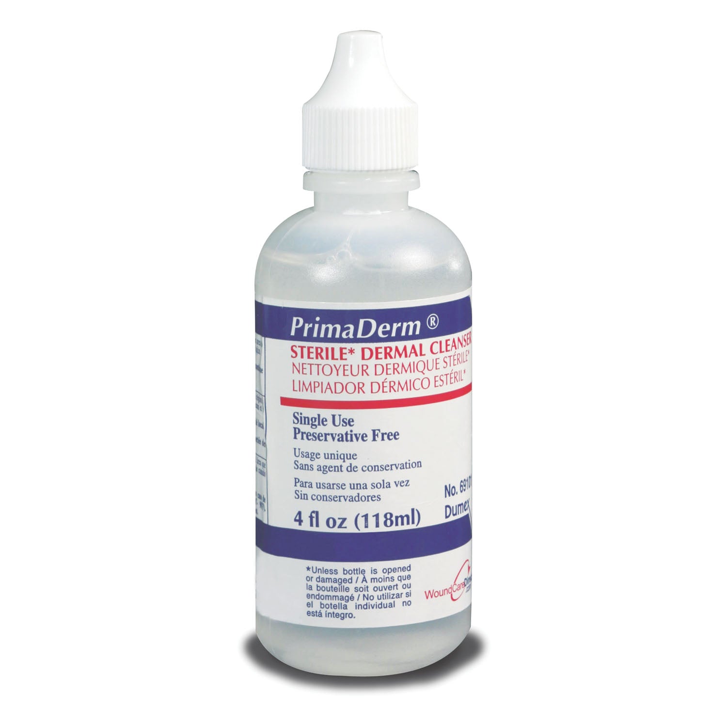 Dermal Wound Cleanser, 4.15 oz Squirt Top Bottle, Sterile, 12/cs