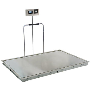 In-Floor Dialysis Scale, 72"X48" SS Deck, Hand Rail, 855 Recessed Wall-Mount Indicator, w/ Printer (DROP SHIP ONLY)