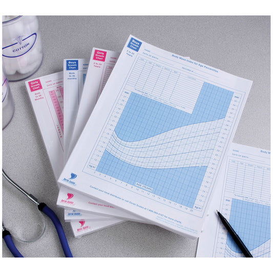 Growth Chart, Boys, 2 Years to 20 Years, 100 sht/pk, 10 pk/cs