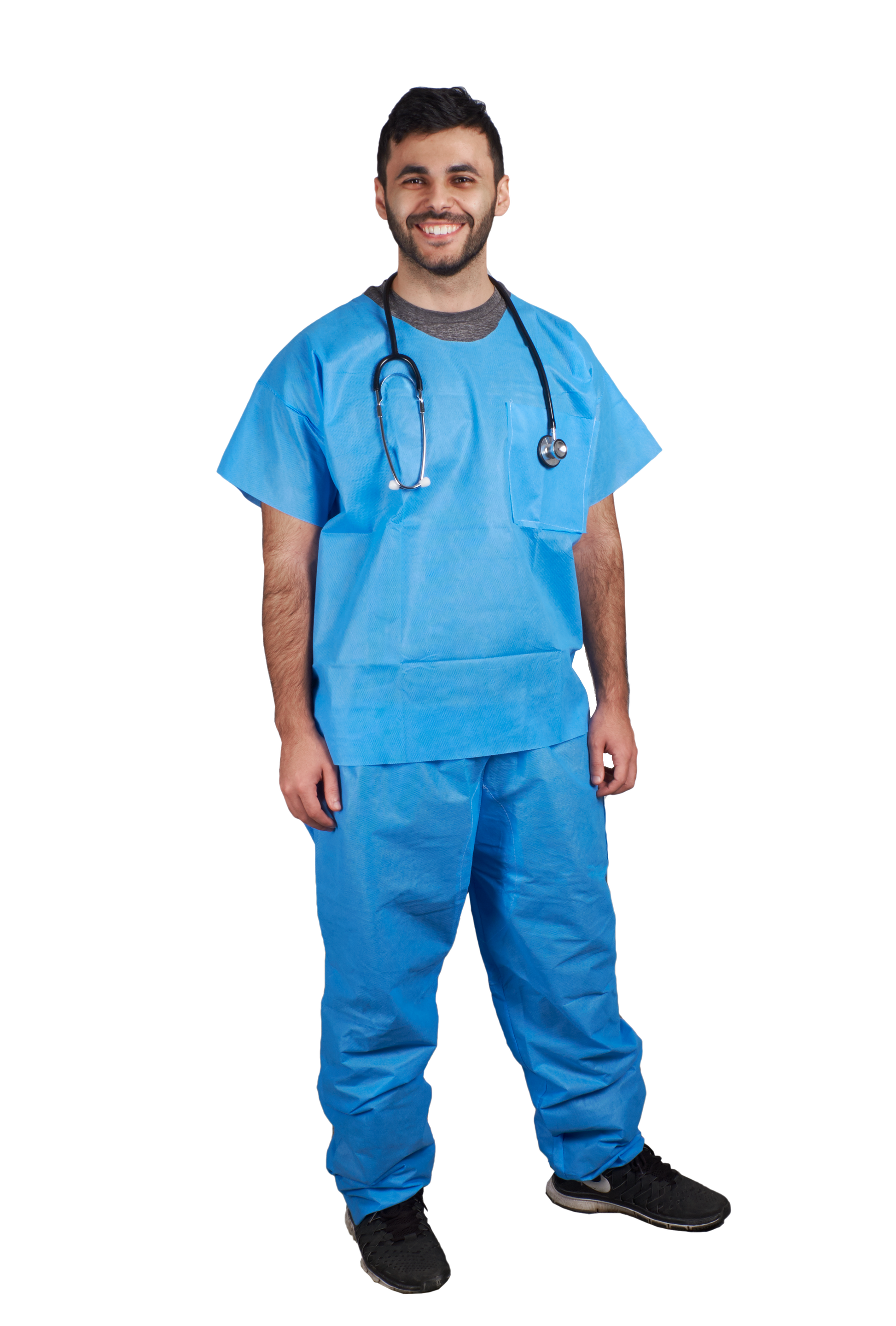 Scrub Shirt, Disposable, 3X-Large, Short Sleeve, SMS, Latex Free (LF), Green, 1/bg, 50 bg/cs (DROP SHIP ONLY)