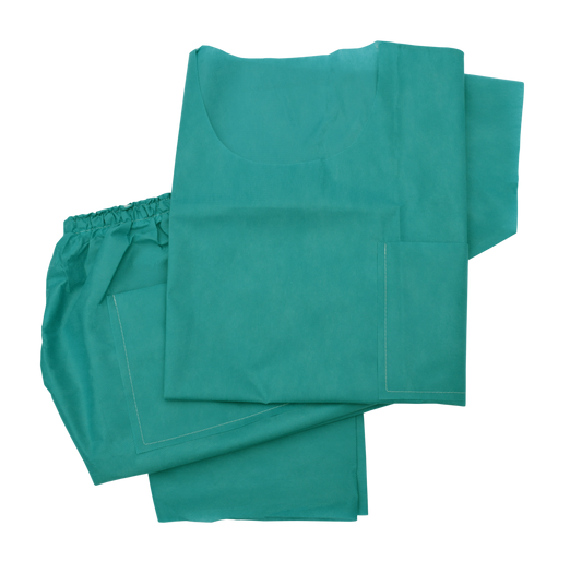 Scrub Shirt, Disposable, Large, Short Sleeve, SMS, Latex Free (LF), Green, 1/bg, 50 bg/cs (DROP SHIP ONLY)