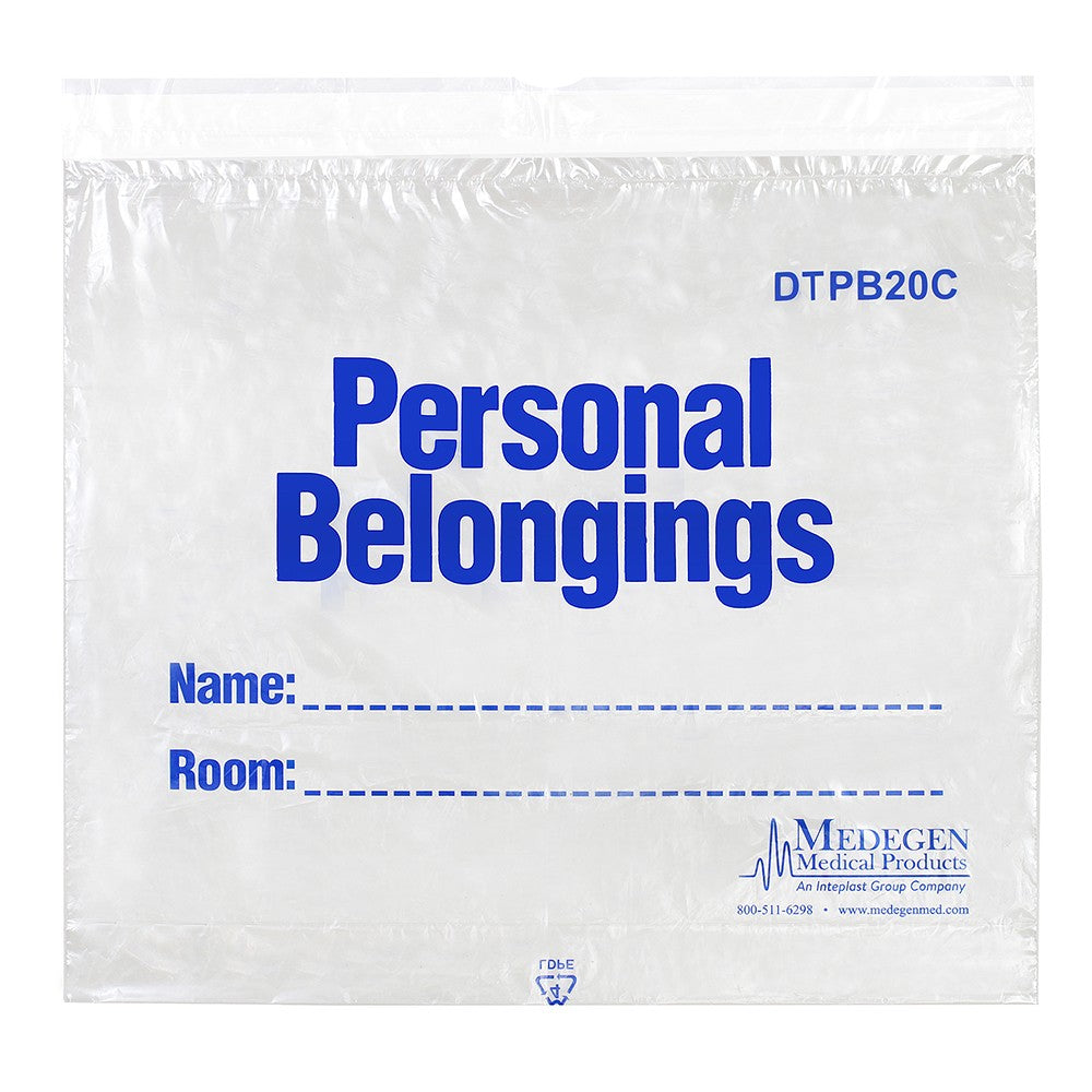 Bag with DrawTape Closure, 20"x18", White with Blue Print, 250/cs