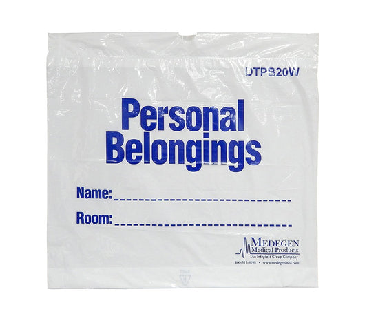 Bag with DrawTape Closure, 20"x18", Clear with Blue Print, 250/cs