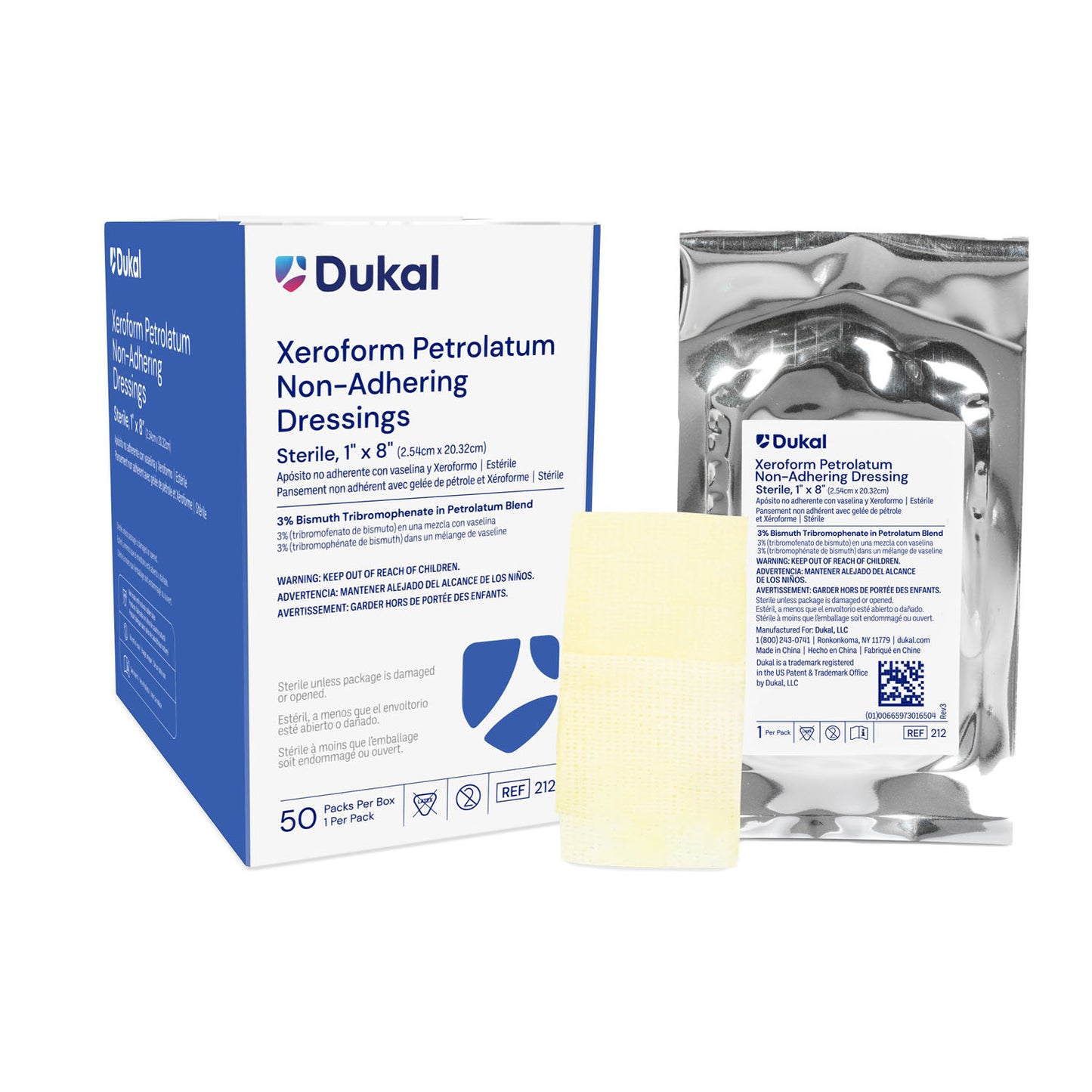 Xeroform Gauze Dressing, 1" x 8", Sterile, 1/pk, 50 pk/bx (Item is on Manual Allocation - Quanitities are Limied)