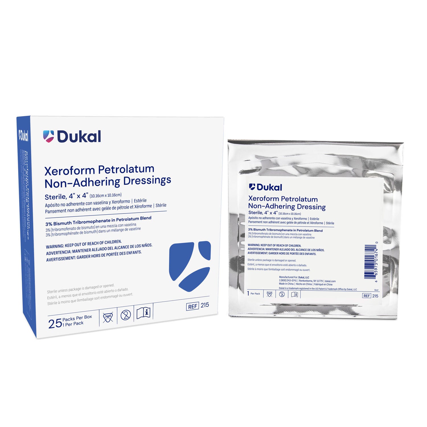 Xeroform Gauze Dressing, 4" x 4", Sterile, 1/pk, 25 pk/bx (Item is on Manual Allocation - Quanitities are Limied)