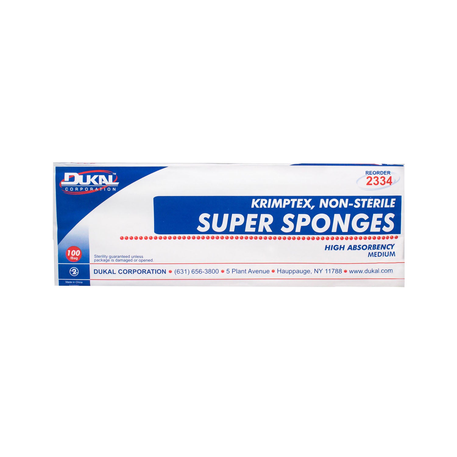 Sponge, Diagonal Measurement: 6" x 6_" (Medium), Non-Sterile, 100/bg, 6 bg/cs