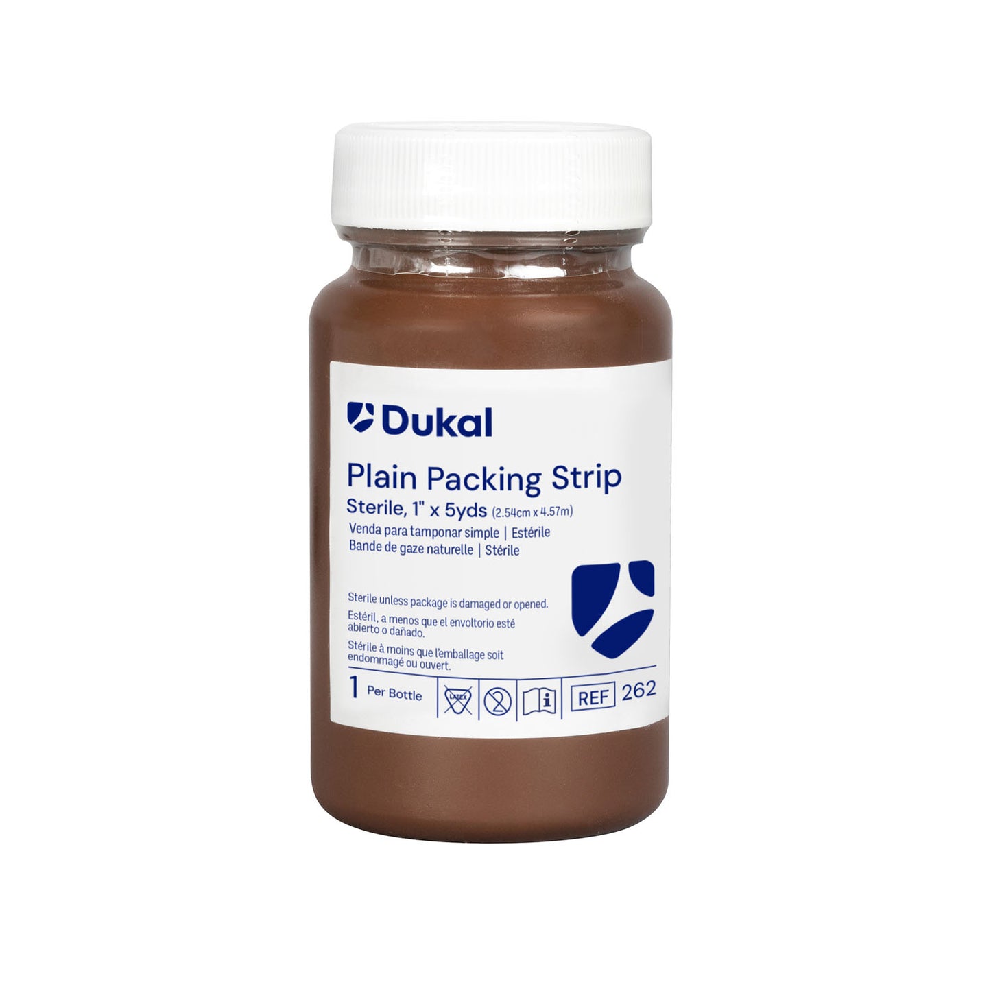Plain Packing Strips, 1" x 5 yds, Sterile, 1/btl, 12 btl/bx