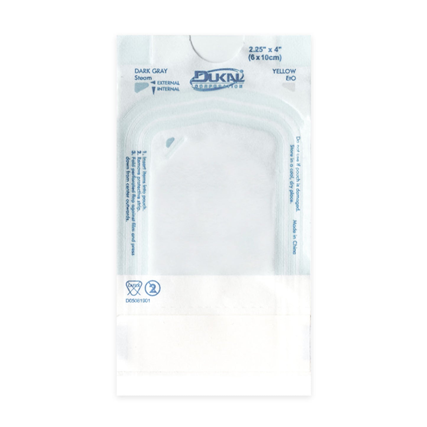 Sterilization Pouches, 2.25" x 4", 200/bx, 20 bx/cs (192 cs/plt)