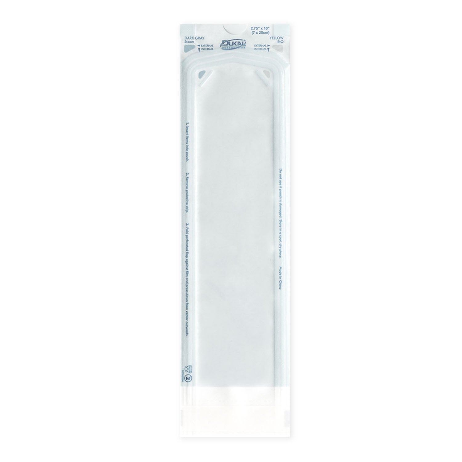 Sterilization Pouches, 2.75" x 10", 200/bx, 20 bx/cs (60 cs/plt)