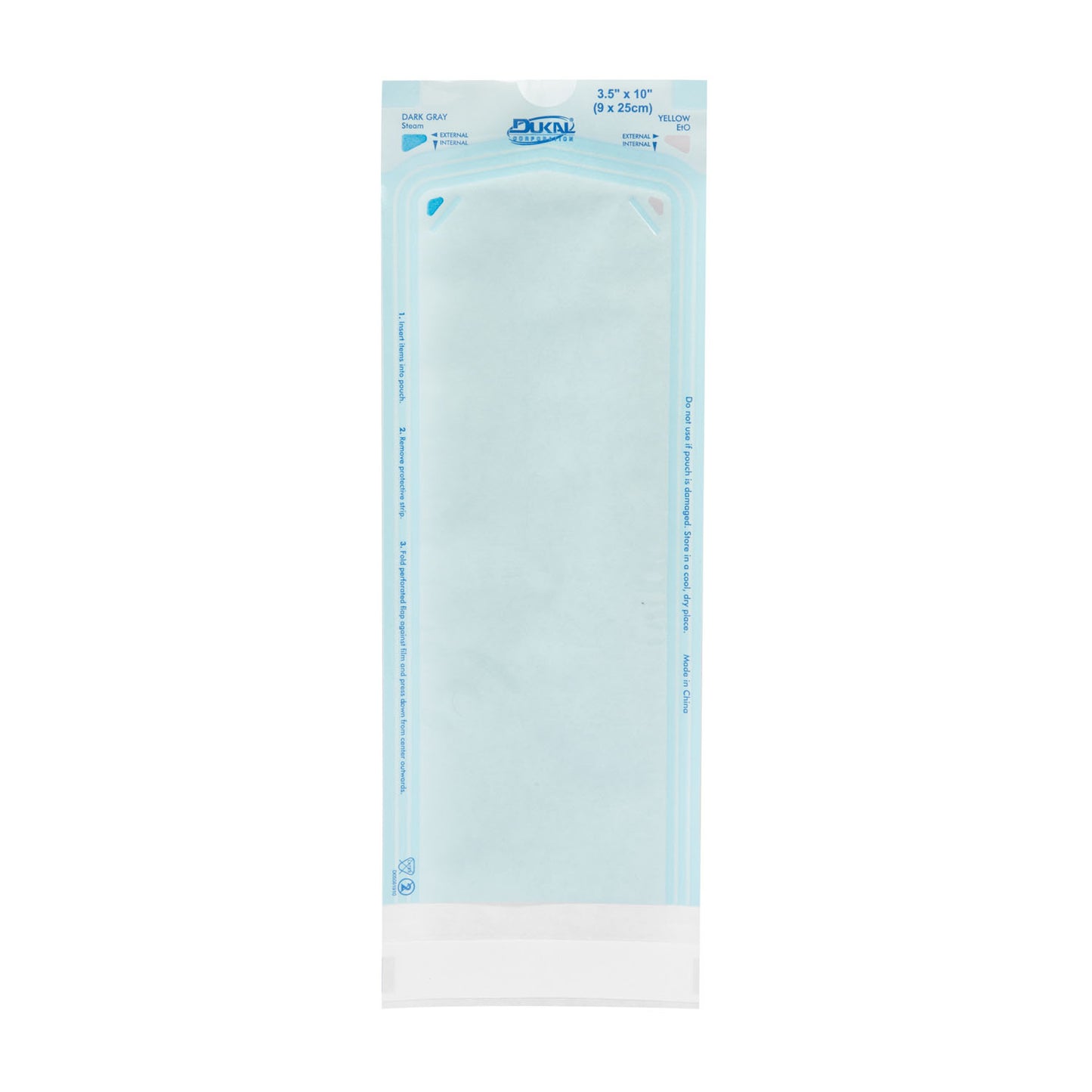 Sterilization Pouches, 3.5" x 10", 200/bx, 20 bx/cs (50 cs/plt)