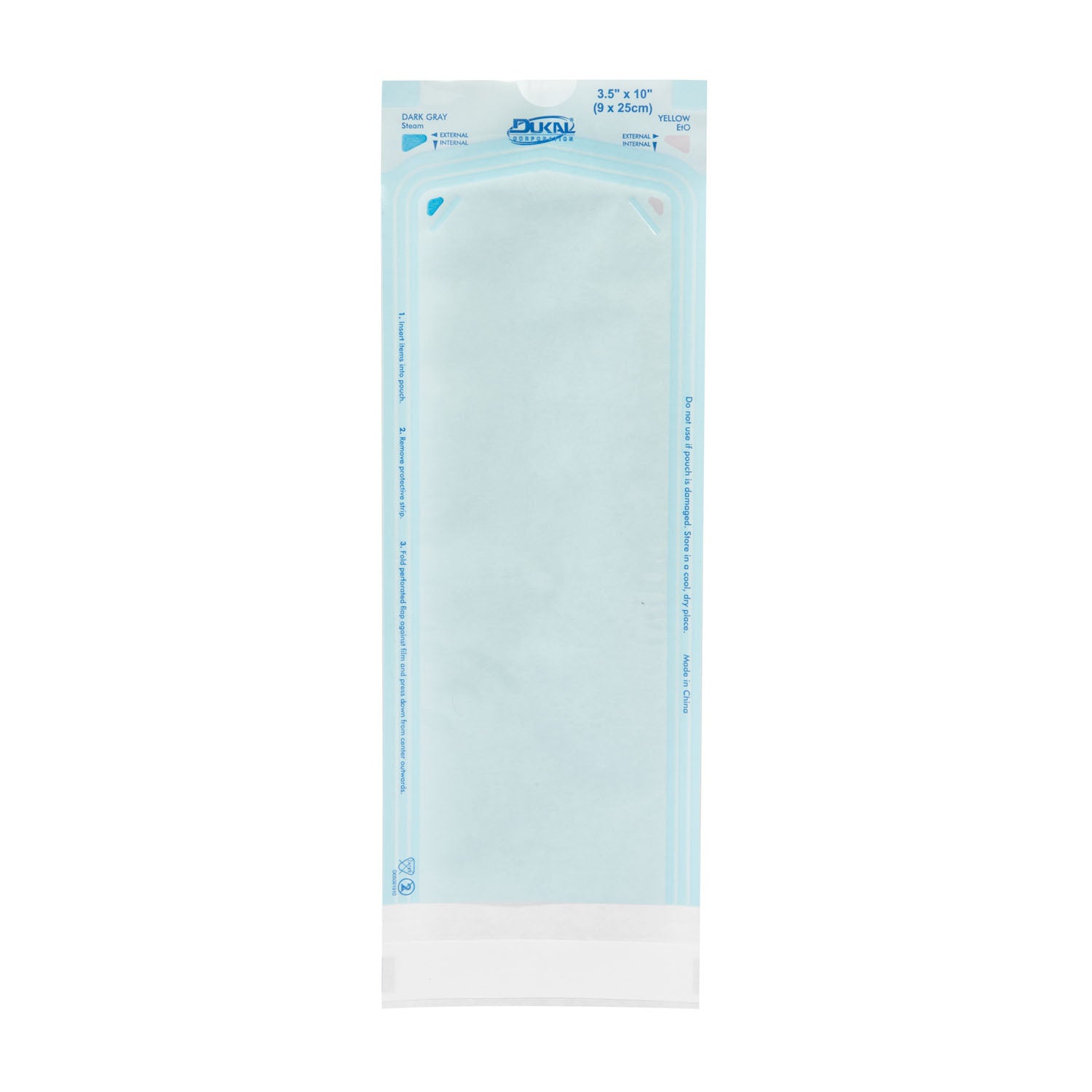 Sterilization Pouches, 3.5" x 10", 200/bx, 20 bx/cs (50 cs/plt)