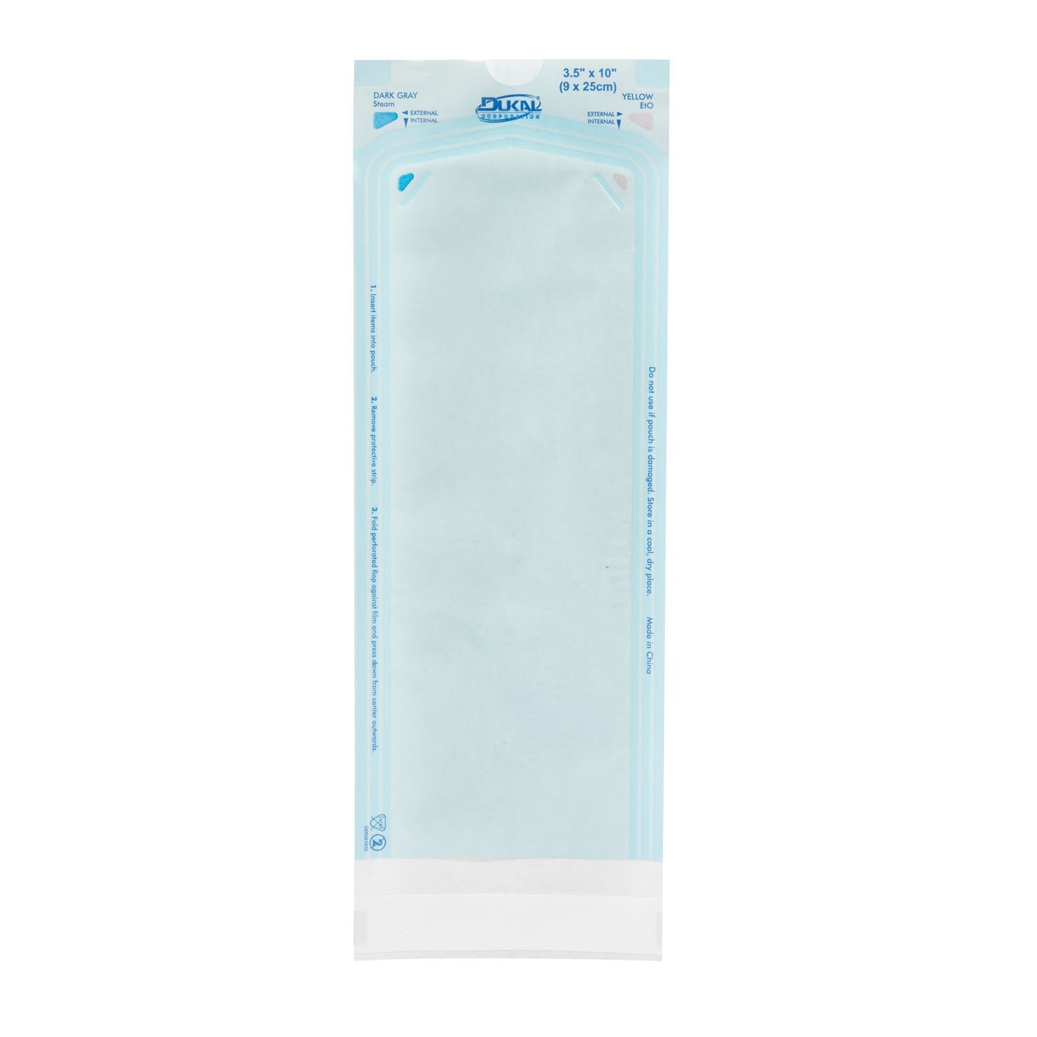 Sterilization Pouches, 3.5" x 10", 500/bx, 4 bx/cs (100 cs/plt)