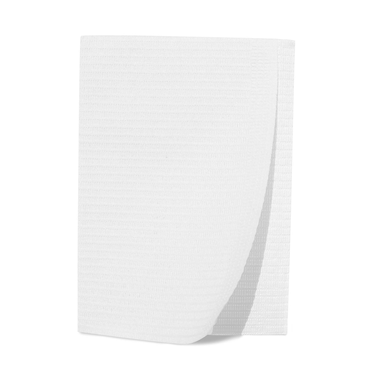 Patient Bibs, 2-Ply Tissue/ 1-Ply Poly, 13" x 18", White, 125/pk, 4 pk/cs (55 cs/plt)