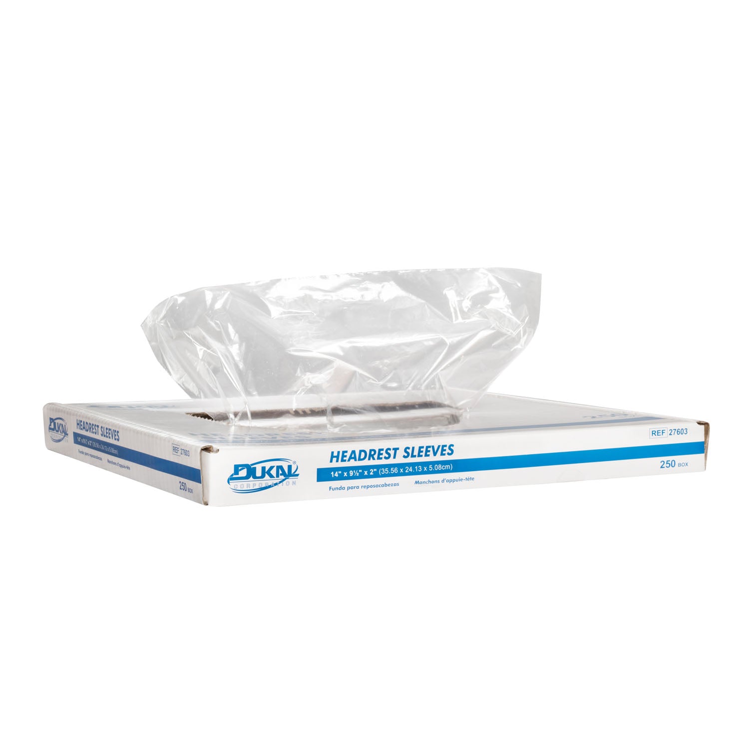 Headrest Sleeves, 14" x 9.5" x 2",  250/bx, 4 bx/cs (72 cs/plt)