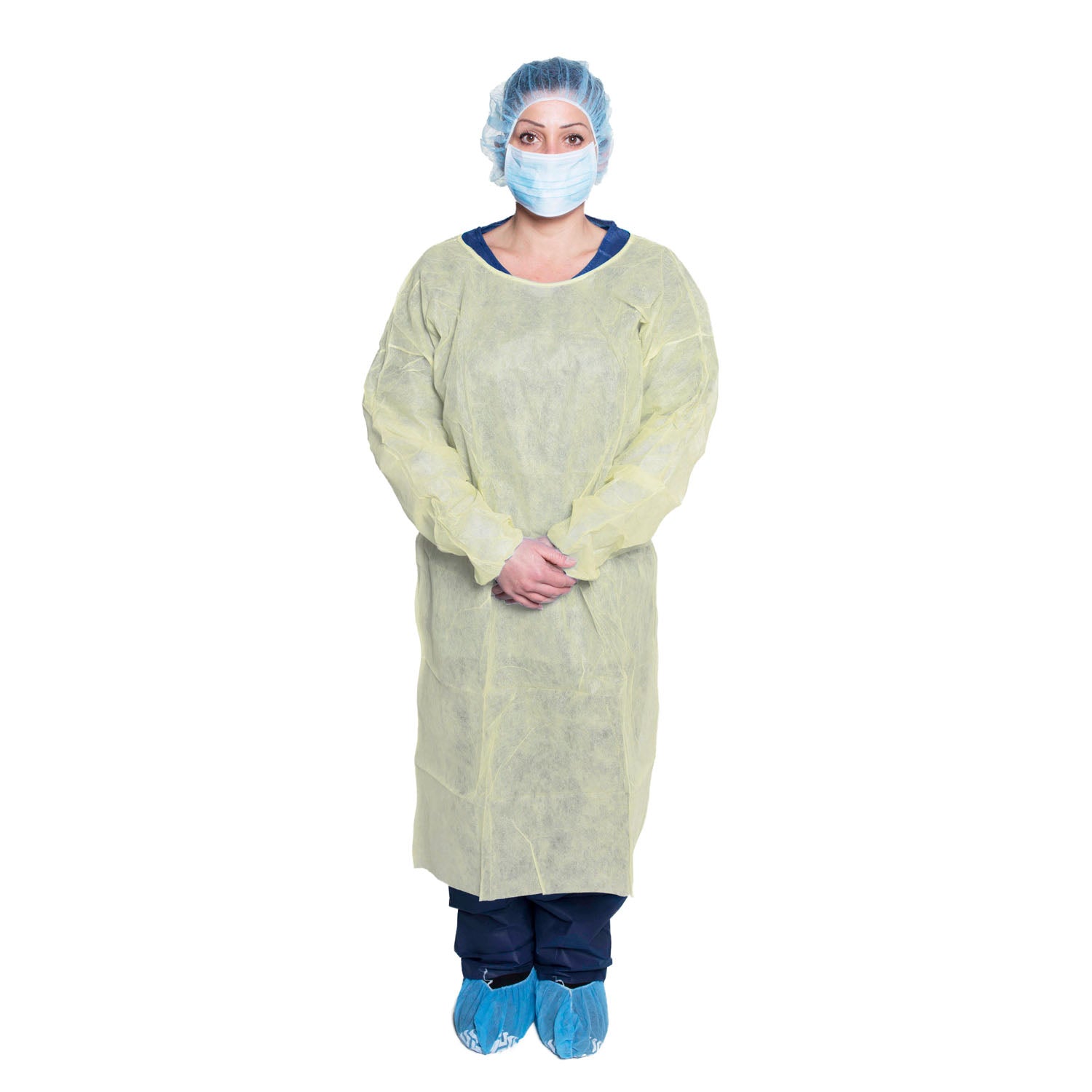 Isolation Gown, One Size, Yellow, 10/bg, 5 bg/cs (36 cs/plt)