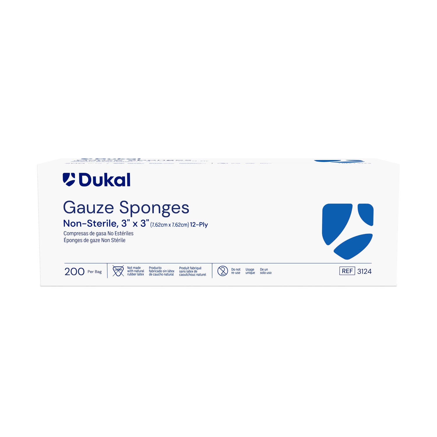 Gauze Sponge, 3" x 3", Non-Sterile, 12-Ply, 200/bg, 20 bg/cs