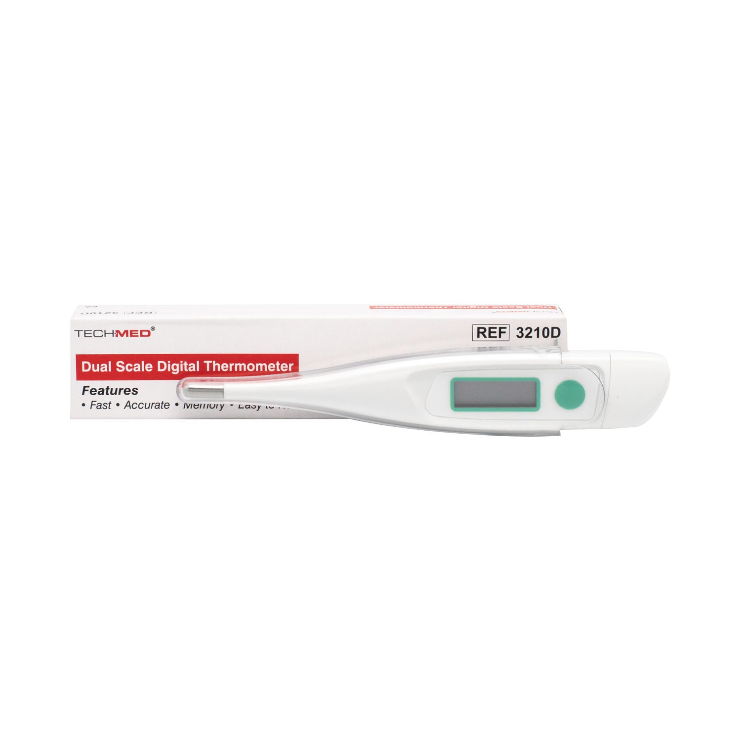 Digital Thermometer, Dual Scale, 10 Second Read, 12/bx