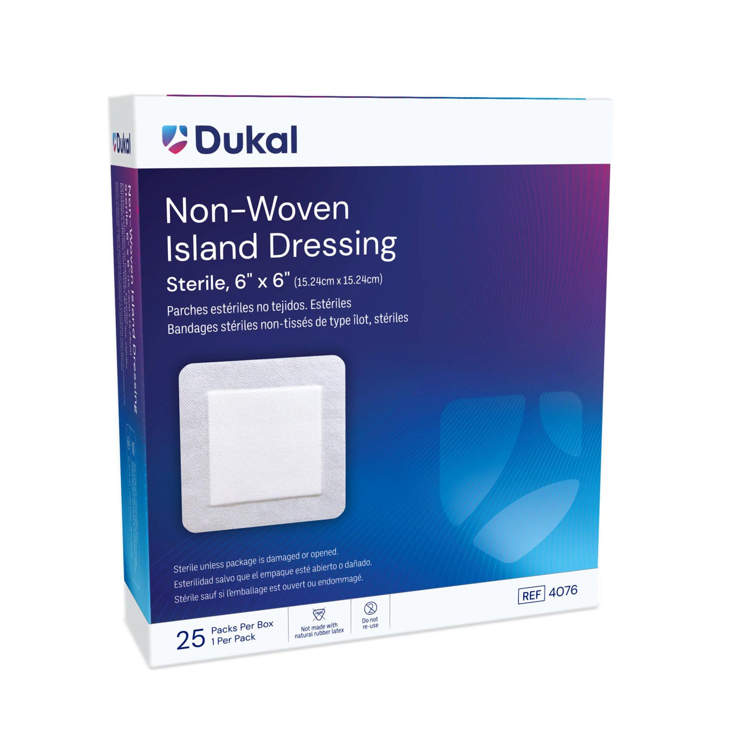 Island Dressing, 6" x 6", Non-Woven, Adhesive Backing, Sterile, 25/bx, 4 bx/cs (Item is on Manufacturer Backorder and may be Limited When Quantities are Available)