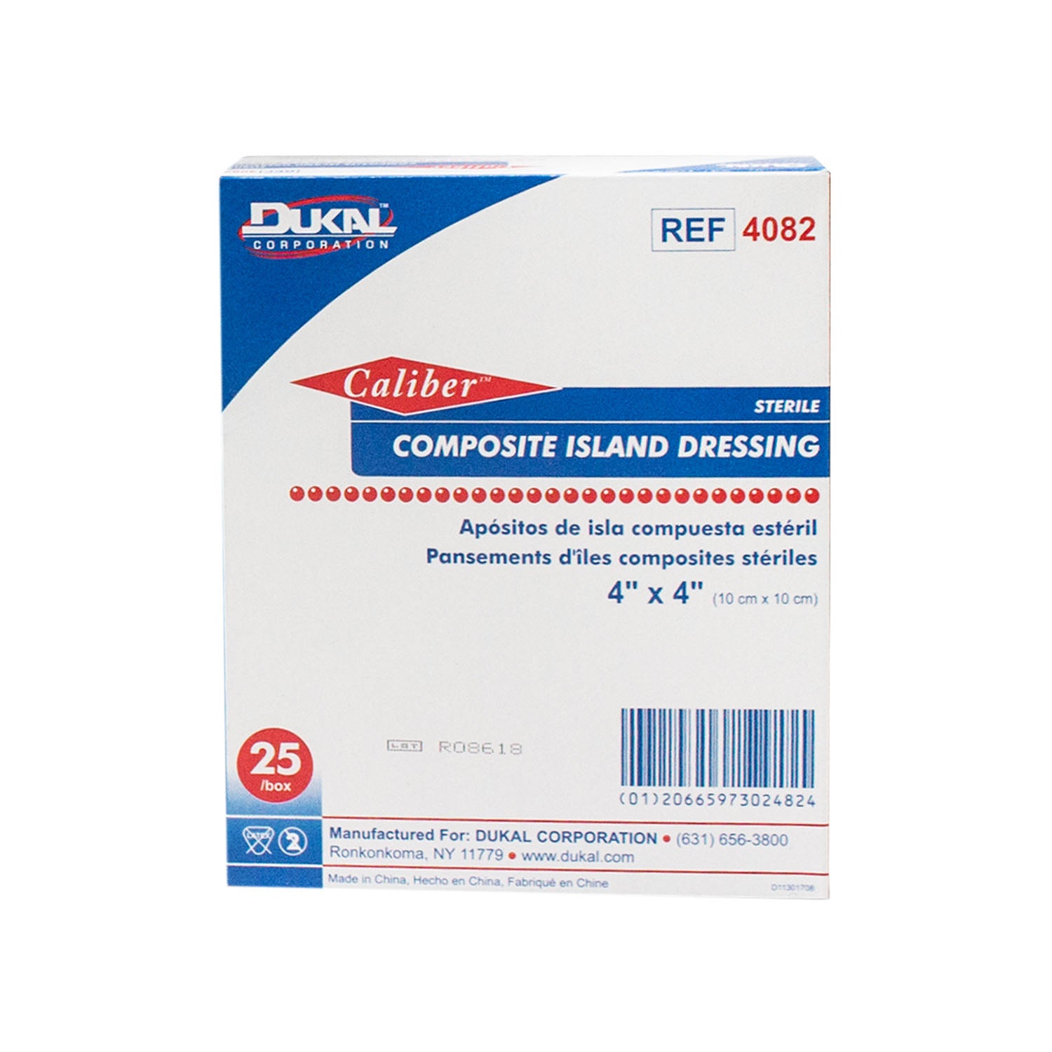 Composite Island Dressing, 4" x 4", Sterile, 25/bx, 8 bx/cs