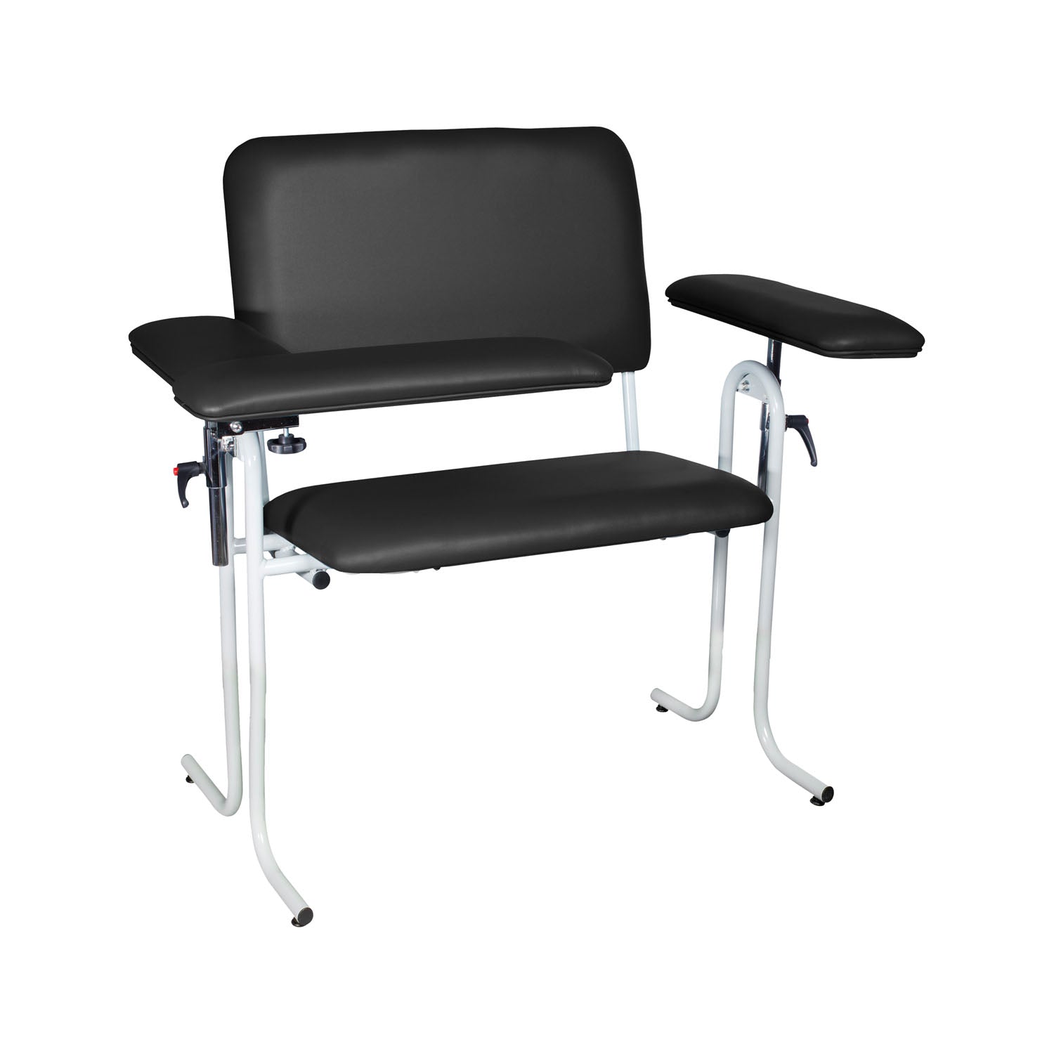 Blood Draw Chair with Flip Up Arm, Wide, Upholstered, Seat Dimensions: 32"W x 17"D x 19"H, Black (DROP SHIP ONLY)