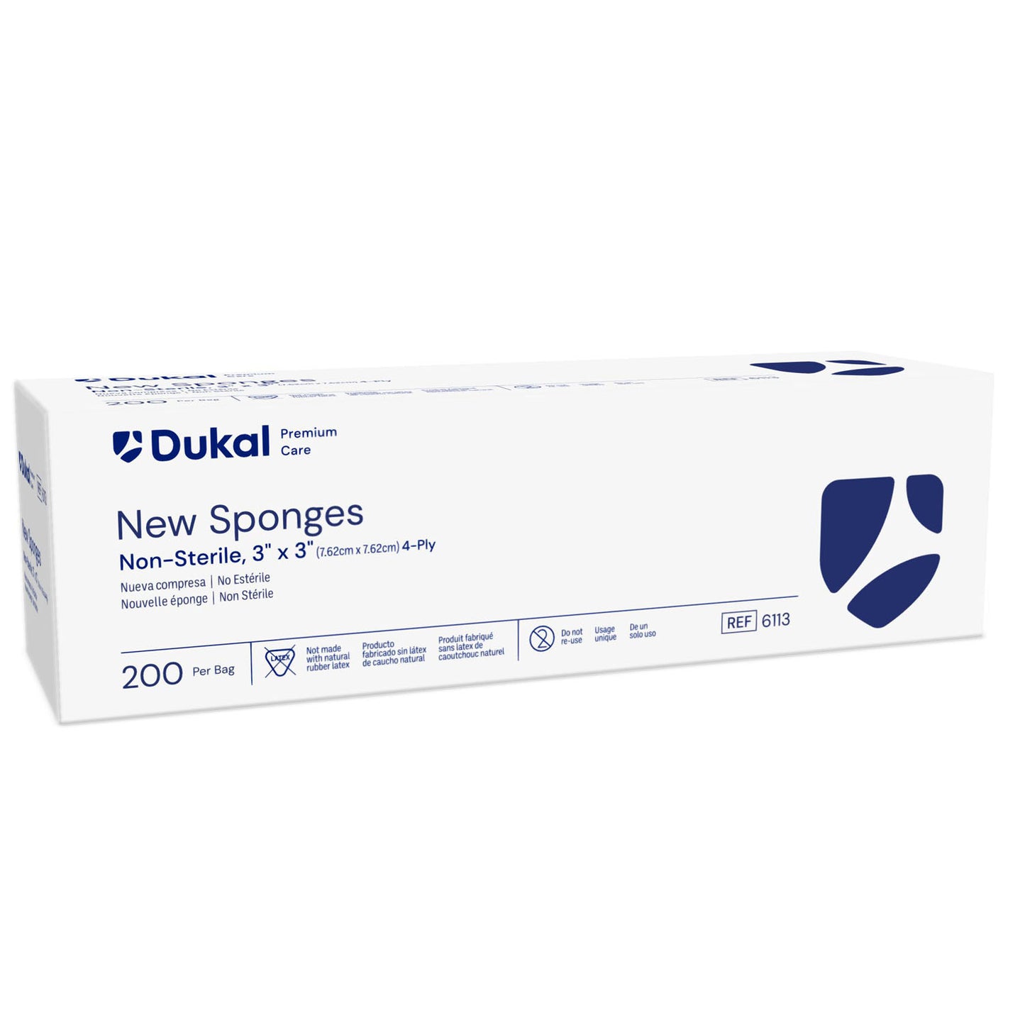 Sponge, 3" x 3", Non-Woven New Sponge, Non-Sterile, 4-Ply, 200/bg, 20 bg/cs (40 cs/plt)