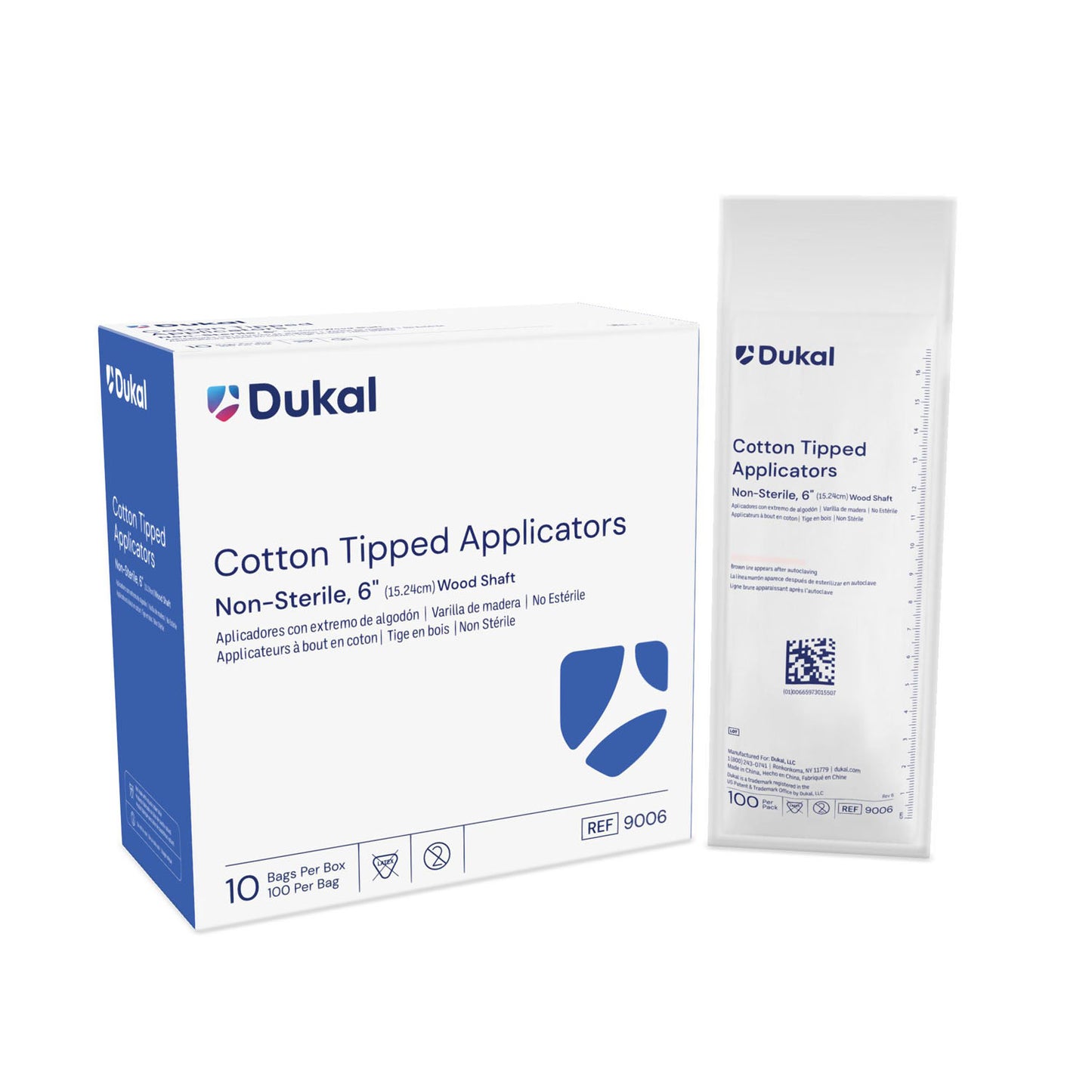 Applicator, 6" Cotton Tip, Non-Sterile, 100/bg, 10 bg/bx, 10 bx/cs (36 cs/plt)
