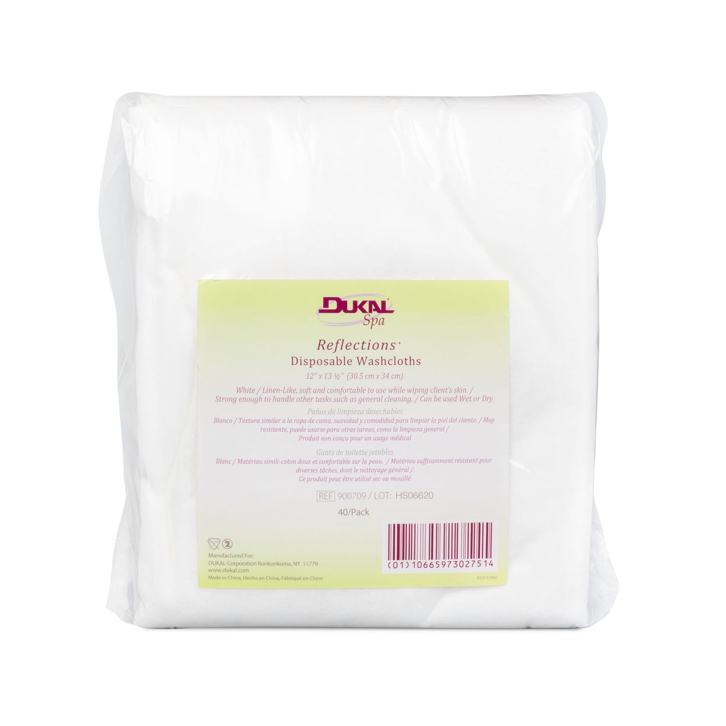 Washcloth, 12" x 13.5", 40/pk, 8 pk/cs