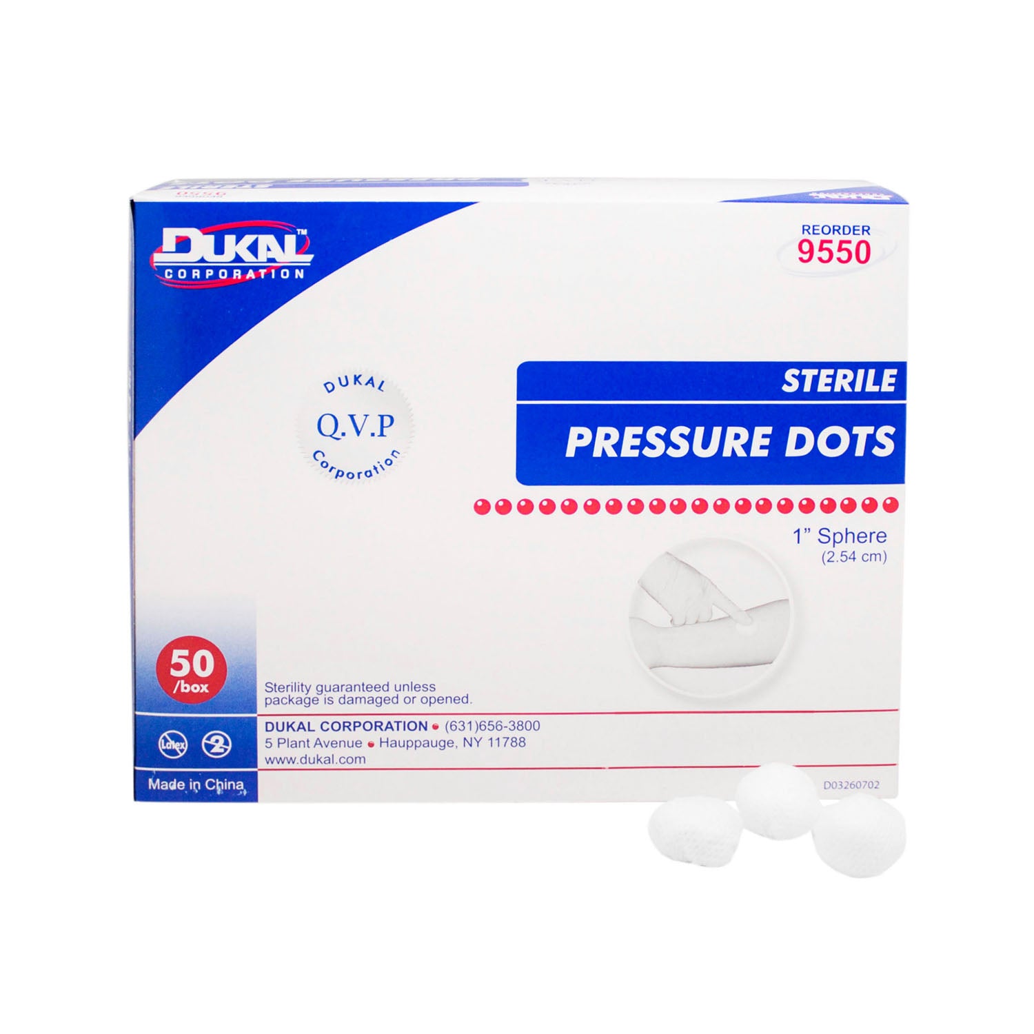Pressure Dots, 1", Sterile, 1/pk, 50 pk/bx, 10 bx/cs