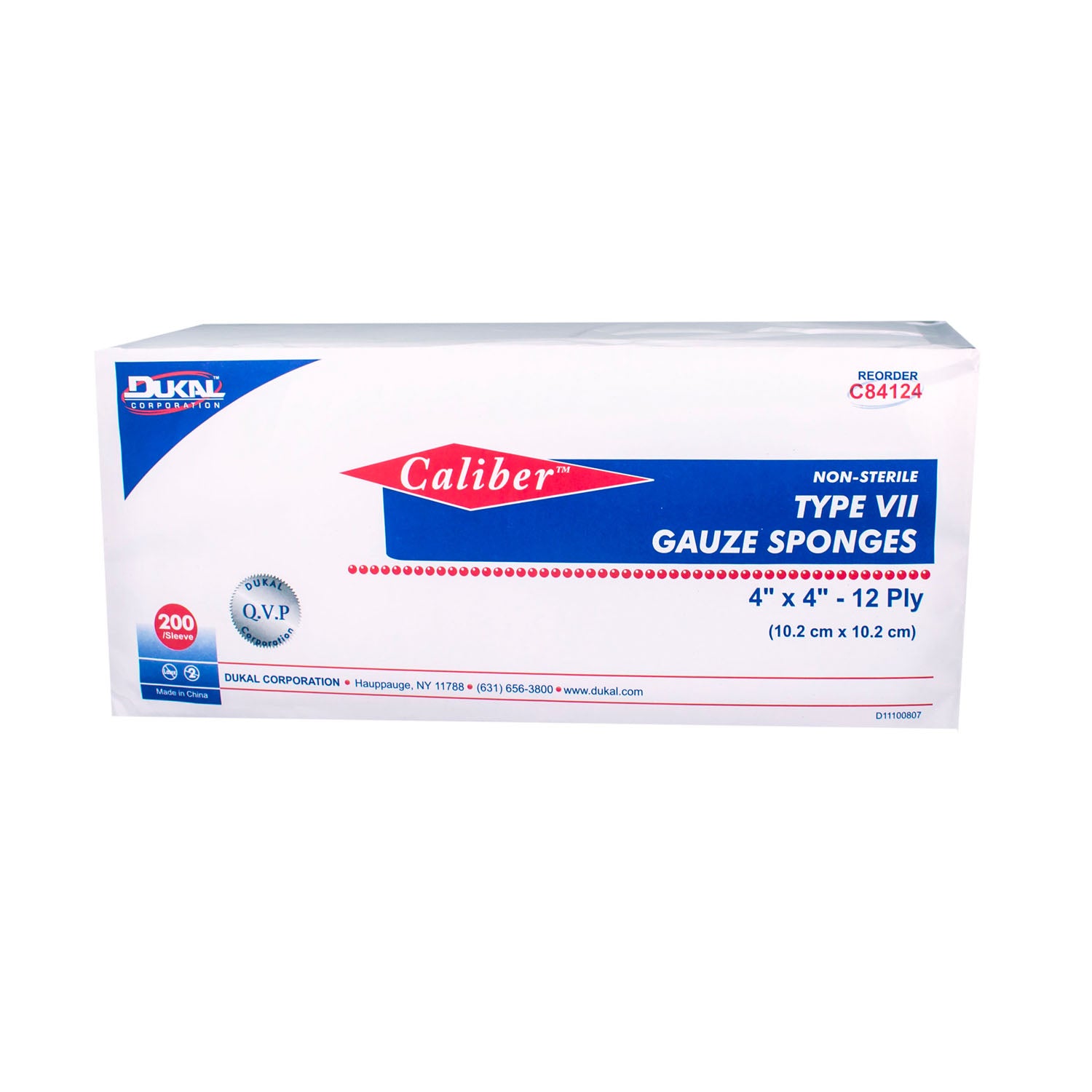 Gauze Sponge, Type VII, Non-Sterile, 4" x 4", 12-Ply, 200/bg, 10 bg/cs (60 cs/plt)