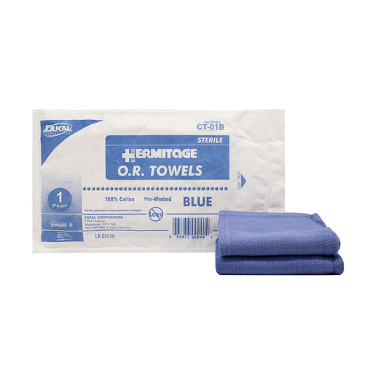 OR Towel, 17 x 26, Sterile 1s, Blue, 80/cs