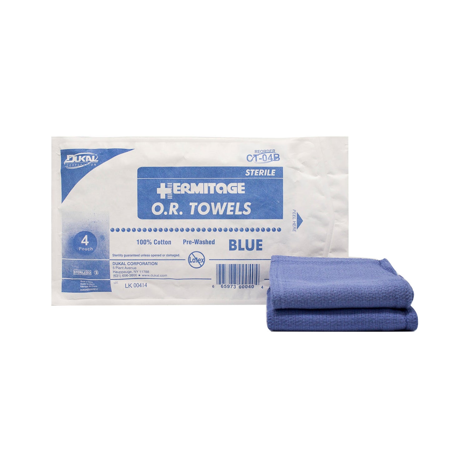 OR Towel, 17 x 26, Sterile 4s, Blue, 4/pk, 20 pk/cs (50 cs/plt)